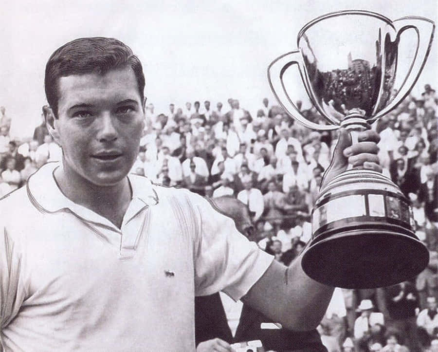 Tennis Champion Trophy Celebration Vintage Wallpaper