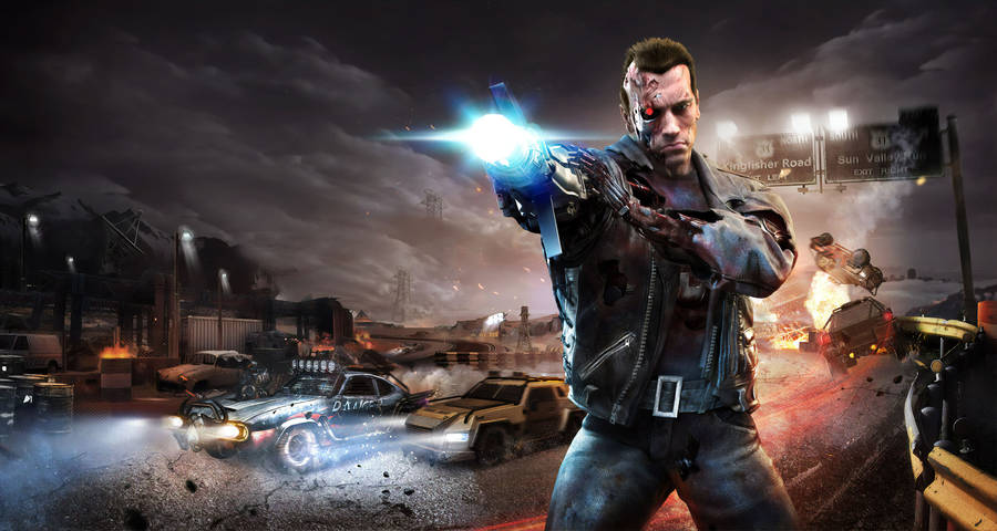 Terminator Digital Illustration Wallpaper