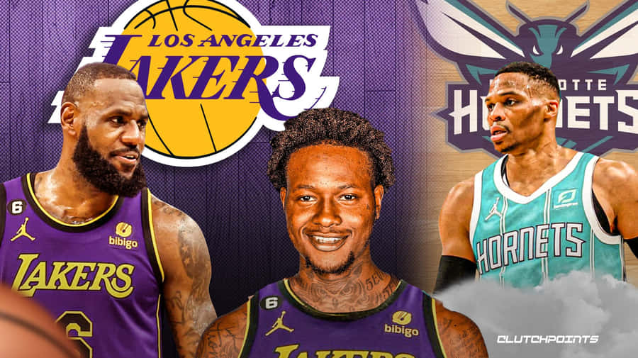 Terry Rozier In Between Lebron And Russell Westbrook Wallpaper