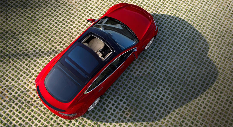 Tesla Model S Top View Wallpaper