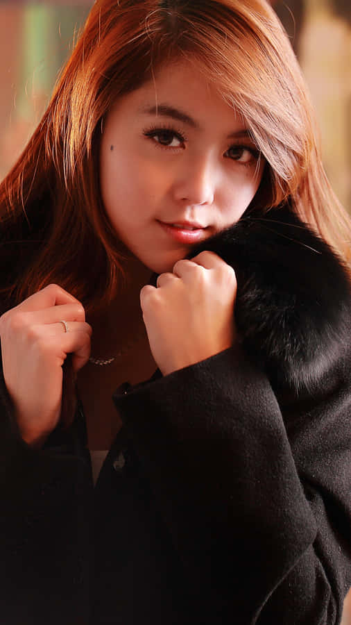 Thai Girl Wearing Black Coat Wallpaper