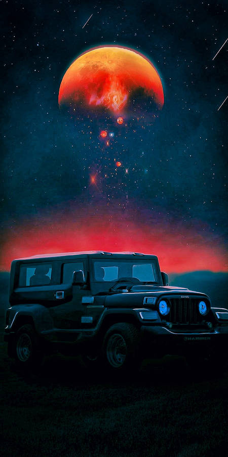 Thar 4k Red Moon Art Wallpaper