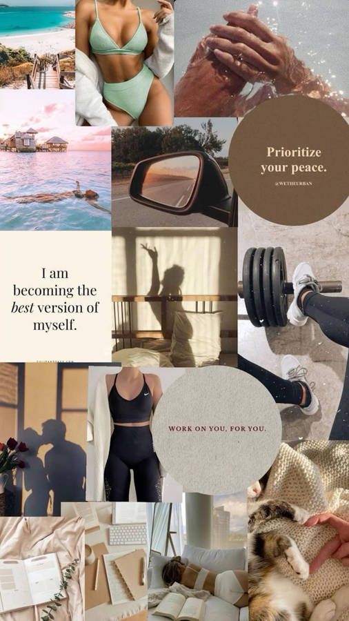 That Girl Aesthetic Transformational Collage Wallpaper