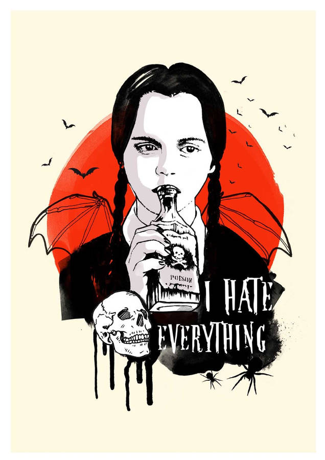 The Addams Family Wednesday Art Wallpaper