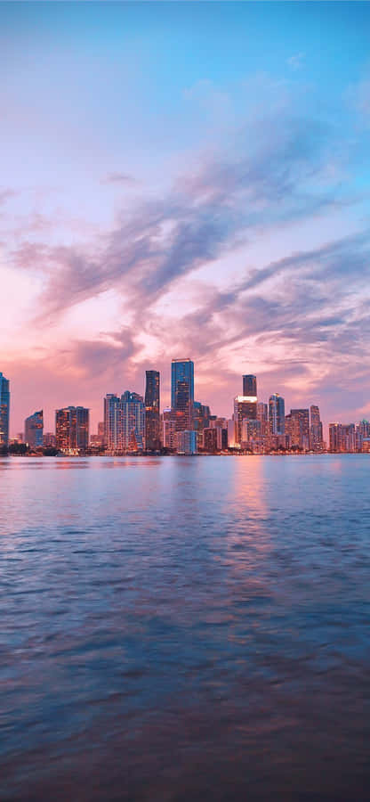 The Beauty Of The Miami Skyline Seen From An Iphone Wallpaper