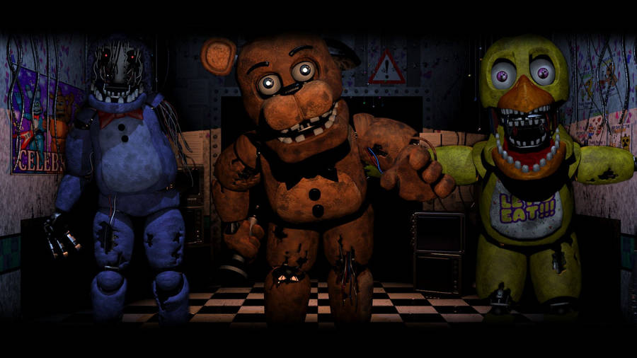 The Classic Freddy, Chica, And Bonnie Lead The Way Wallpaper