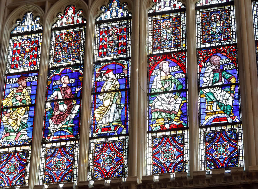 The Colorful Chapter House Of Canterbury Cathedral Wallpaper