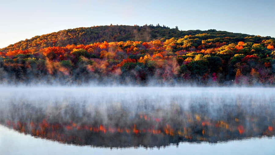 The Colors Of Autumn In The Beautiful Landscape Of New England Wallpaper