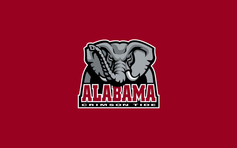 The Crimson Tide Proudly Stands Behind The Alabama Football Logo. Wallpaper