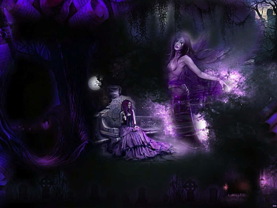 The Darkness Of Purple Gothic Wallpaper