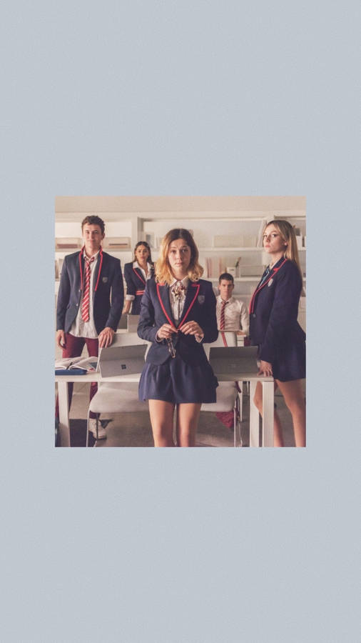 The Elite Season 5 Cast In Character Uniforms Wallpaper