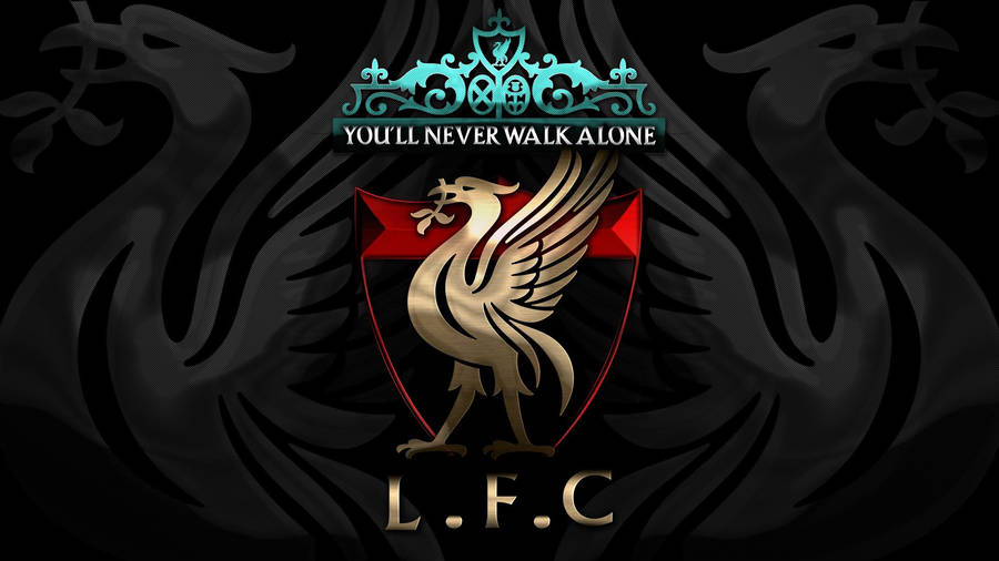 The Gold Liver Bird Soaring Above Anfield - Home Of Liverpool Fc Wallpaper