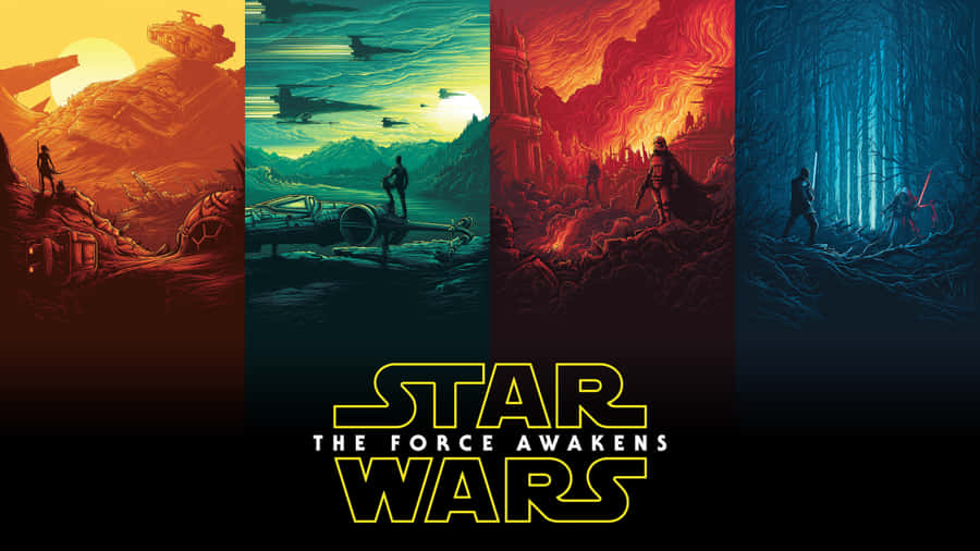 The Heroes Of The Force Awakens Gather For A Final Showdown Wallpaper