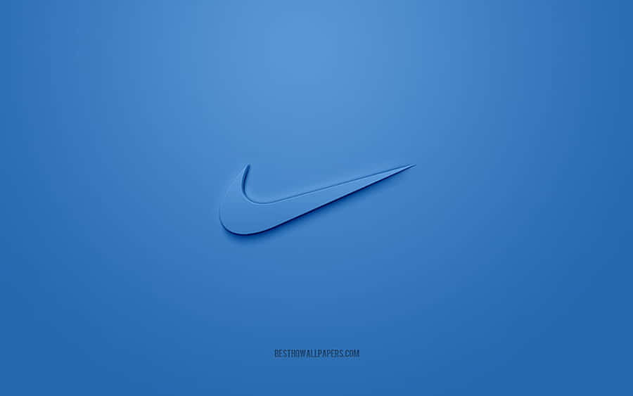 The Iconic Blue Nike Logo On A White Background Wallpaper