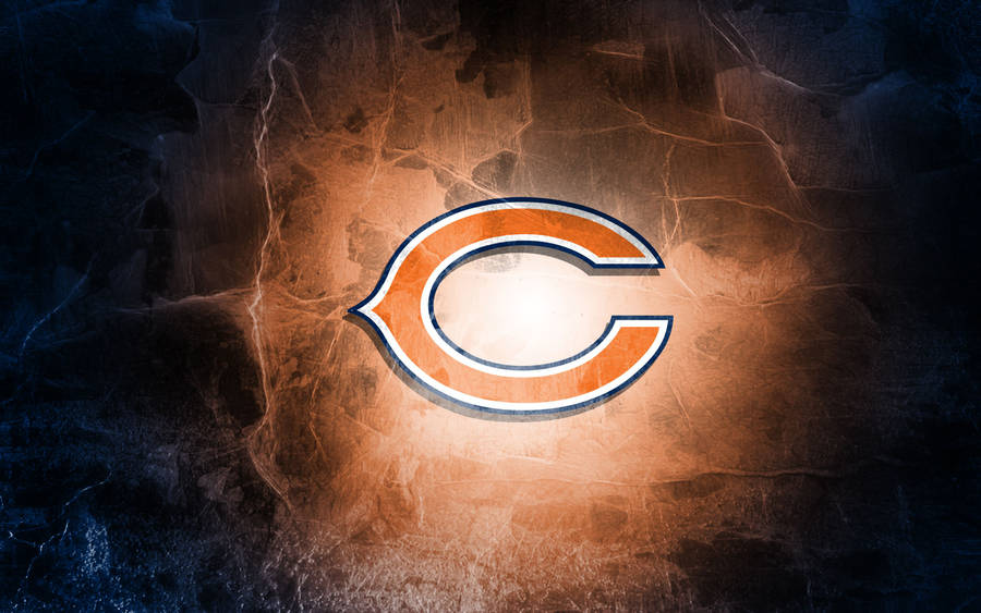 The Iconic Chicago Bears C Glowing Up The Evening Wallpaper