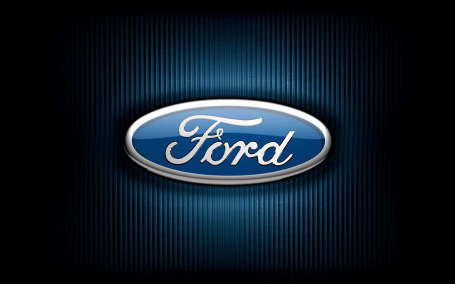 The Iconic Ford Logo On A Blue Gradient Background Wallpaper
