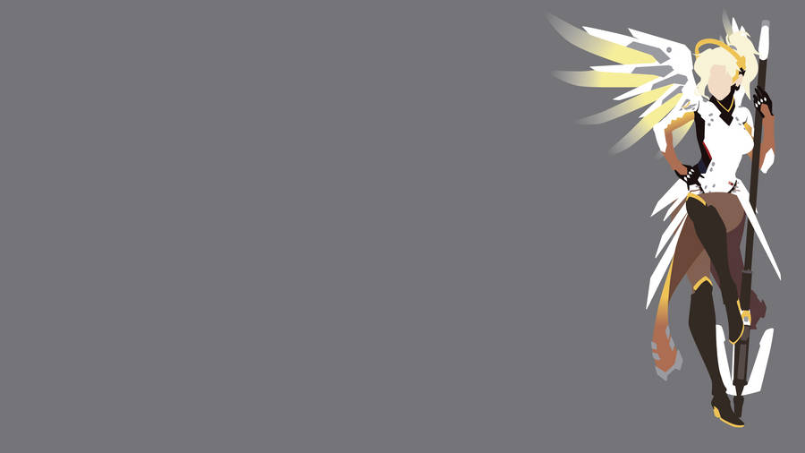 The Iconic Mercy From Overwatch In Grey Wallpaper