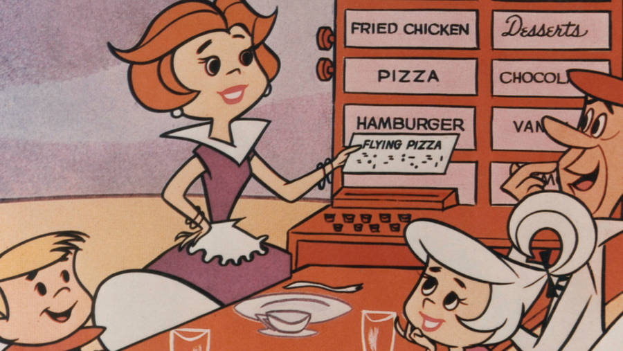The Jetsons At Orange Diner Wallpaper