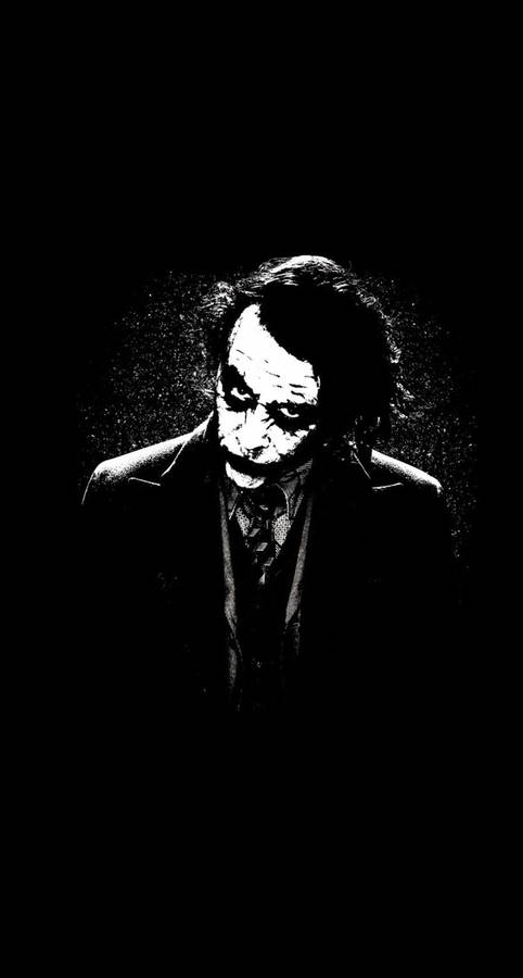 The Joker Pure Black Hd Phone Graphic Artwork Wallpaper