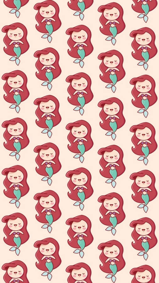 The Little Mermaid Disney Pattern Wallpaper