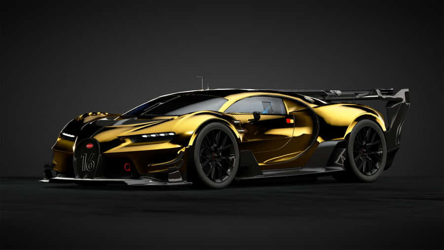 The Luxurious Gold Bugatti Veyron Car Wallpaper