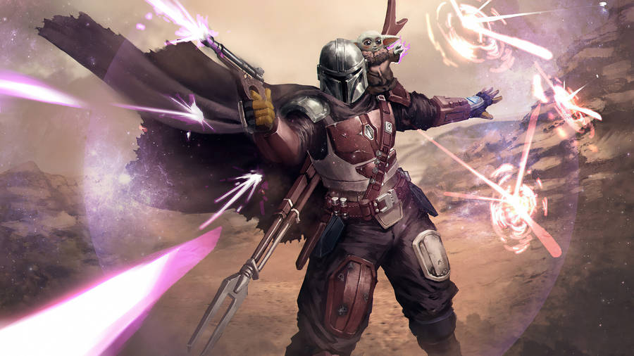The Mandalorian In Action - 4k Hd Wallpaper Wallpaper