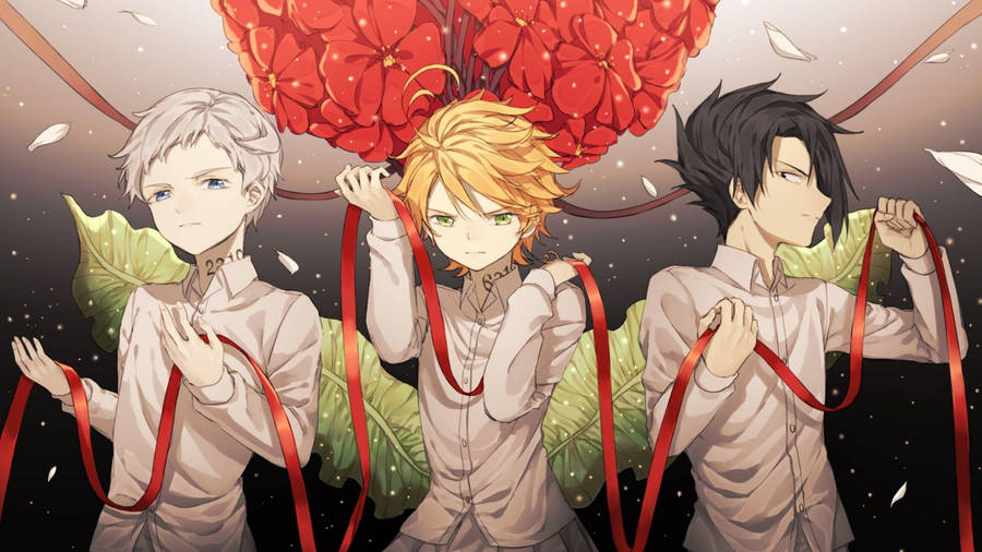The Promised Neverland Red Ribbon Wallpaper