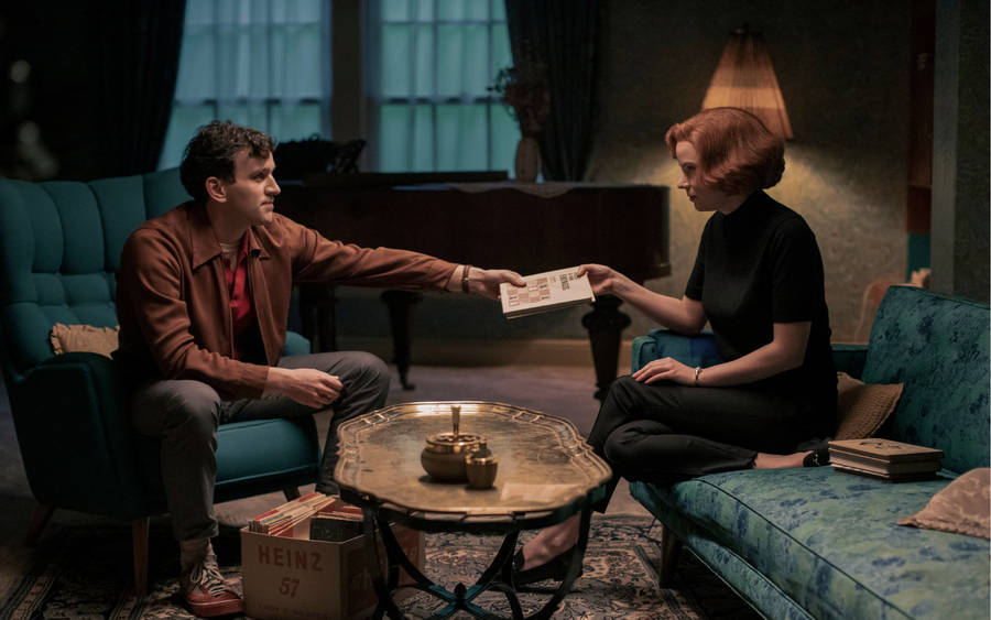 The Queen's Gambit Harry And Beth Training Wallpaper