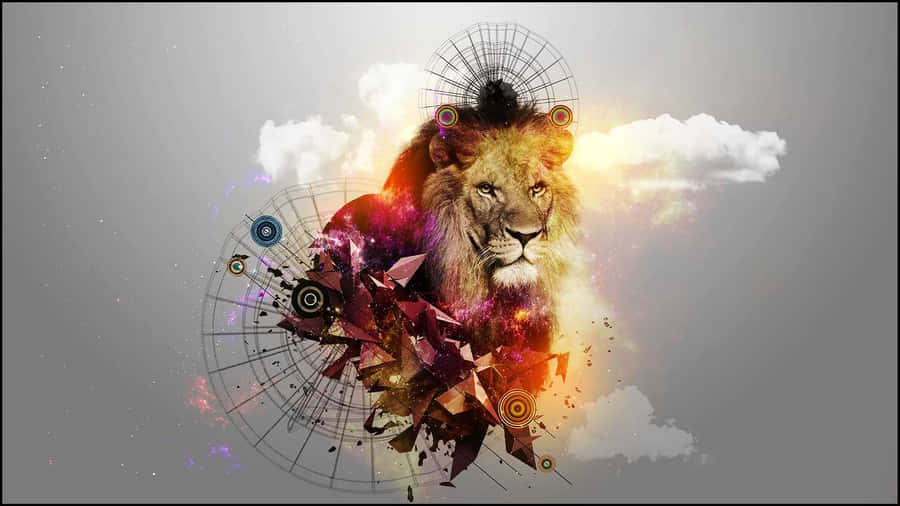 The Roar Of Abstract Lion Wallpaper