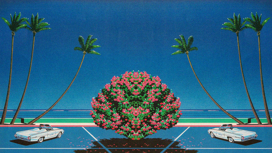 The September Wind Vaporwave Desktop Wallpaper