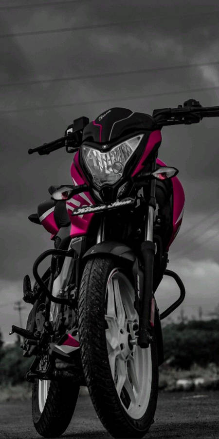 The Stunning Pulsar 150 In Vibrant Magenta Standing Out And Turning Heads. Wallpaper