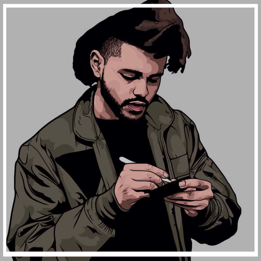 The Weeknd Digital Drawing Iphone Wallpaper