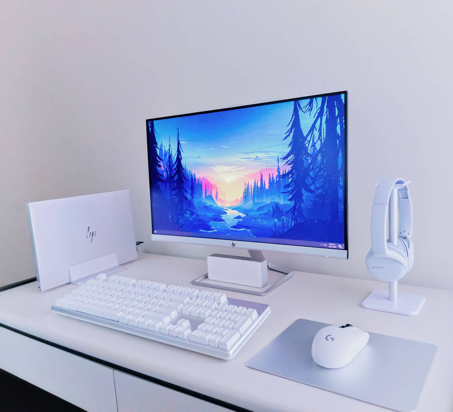 The White Pc - A Sleek Design For Powerful Performance Wallpaper