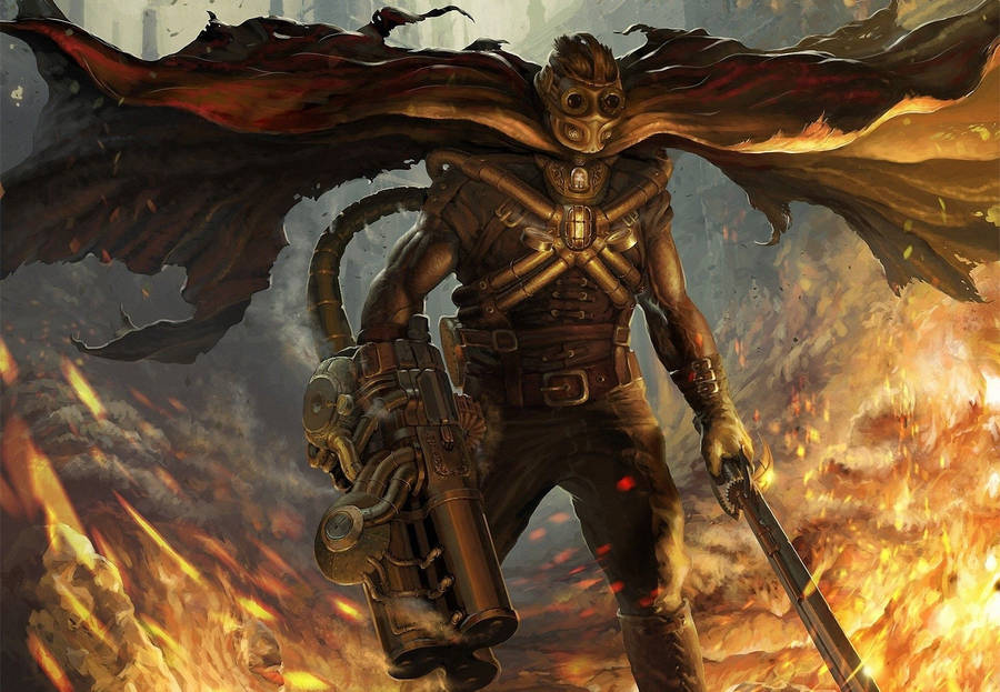 “this Steampunk Superhero Is Ready To Save The Day” Wallpaper