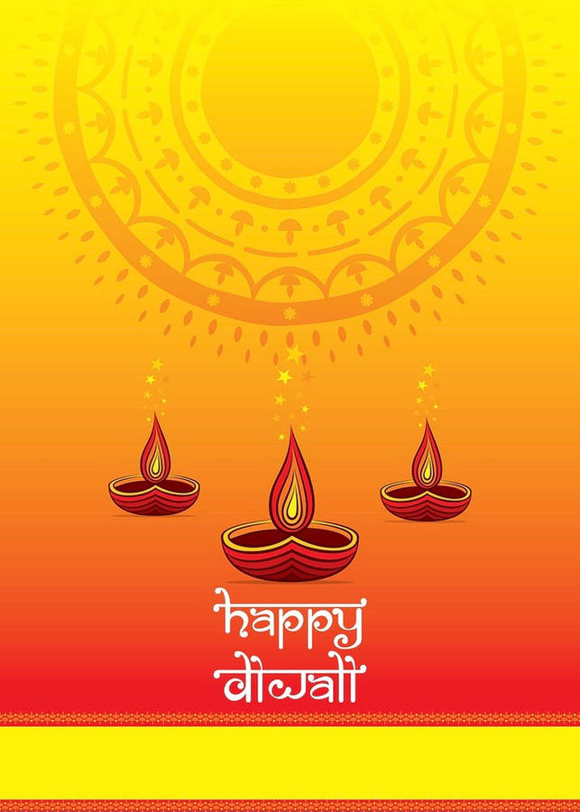 Three Diyas Diwali Wallpaper