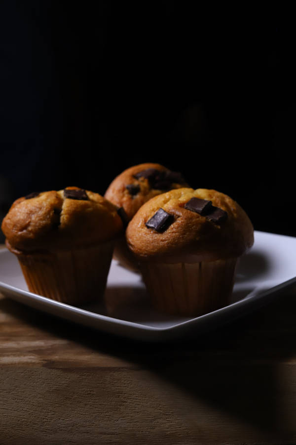 Three Fluffy Muffins Wallpaper