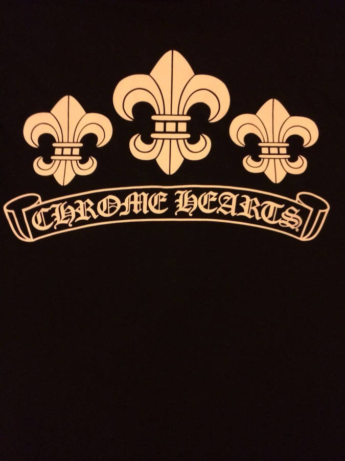 Three Golden Chrome Hearts Symbol Wallpaper