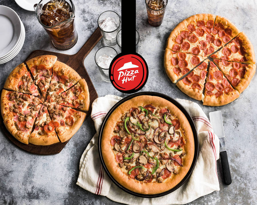 Three Pizza Hut Pizzas Wallpaper