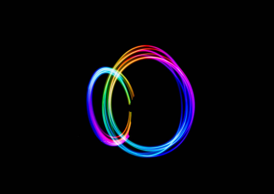 Time-lapse Photography Of Person Doing Circle Rainbow Light Wallpaper