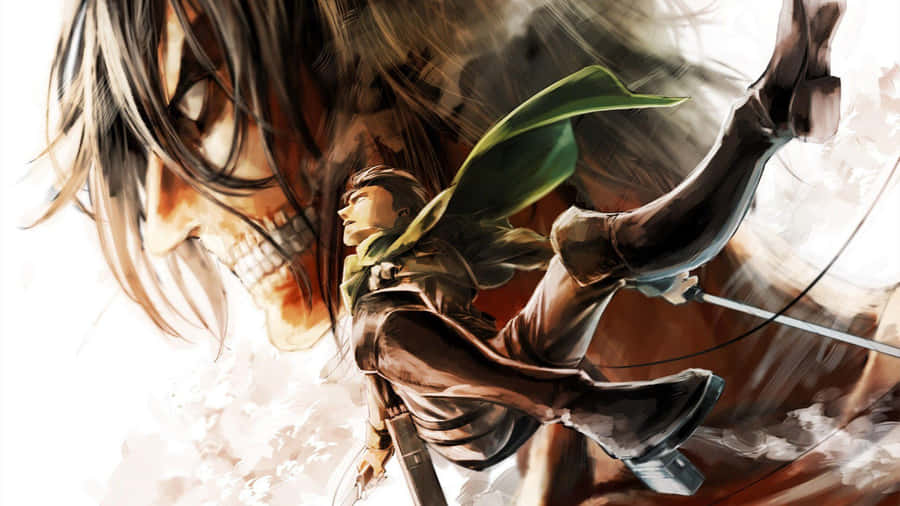 Titan Eren Yeager And Levi Ackerman Wallpaper