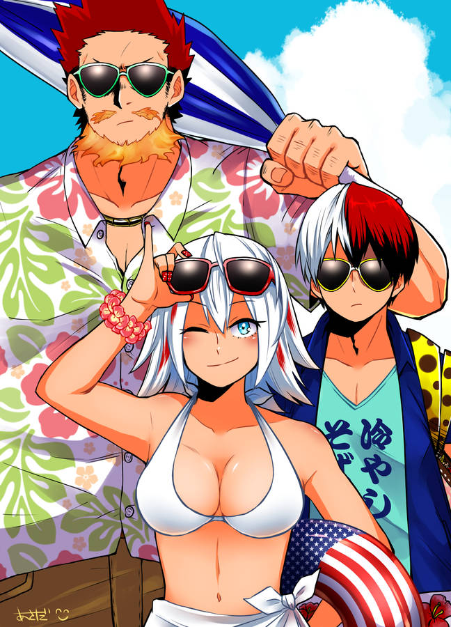 Todoroki Family At The Beach Wallpaper