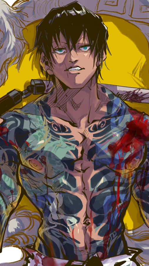 Toji Fushiguro In Action – The Legendary Jujutsu Sorcerer Wallpaper