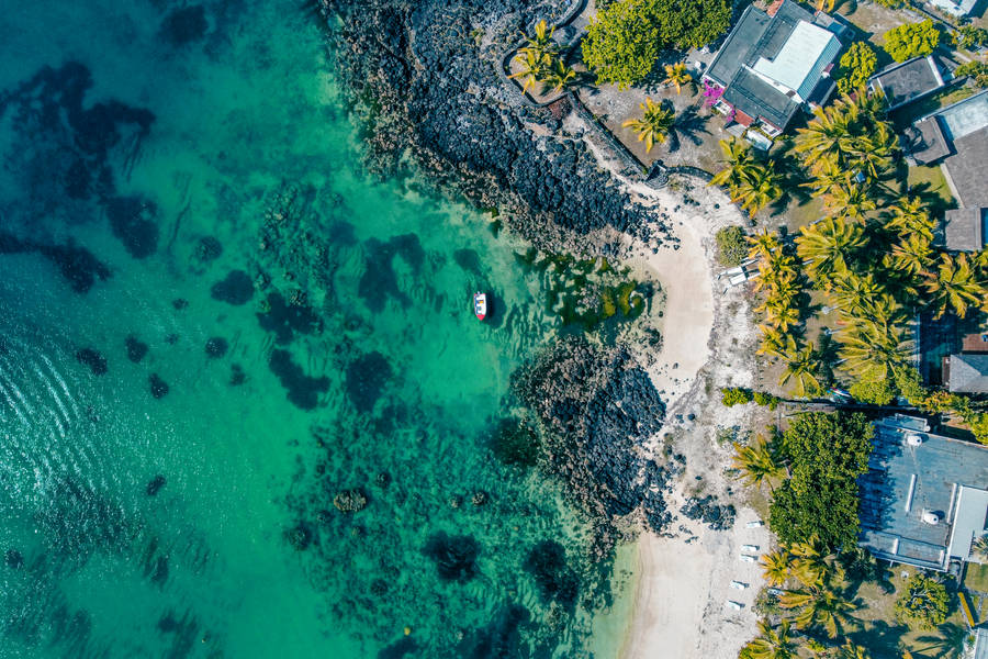 Top View Of Mauritius Island Wallpaper