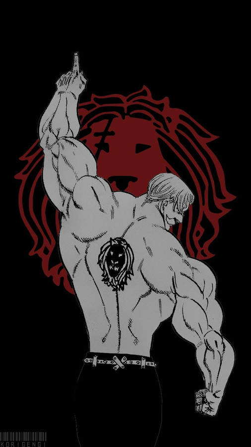 Topless Escanor Black Tattoo Wallpaper