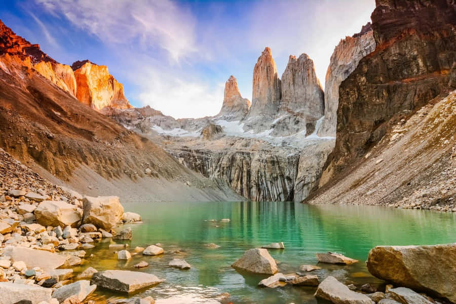 Torres Del Paine Sunrise Glow Wallpaper