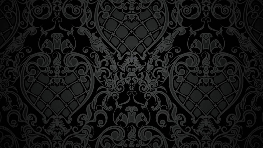 Traditional Black Victorian Gothic Pattern Wallpaper