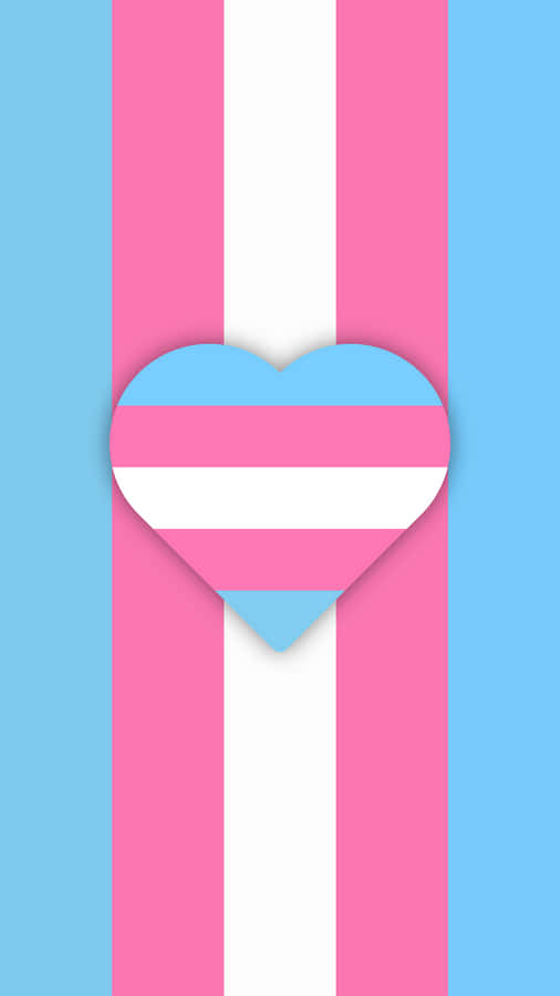 Transgender Heart Symbol On Blue Background Wallpaper