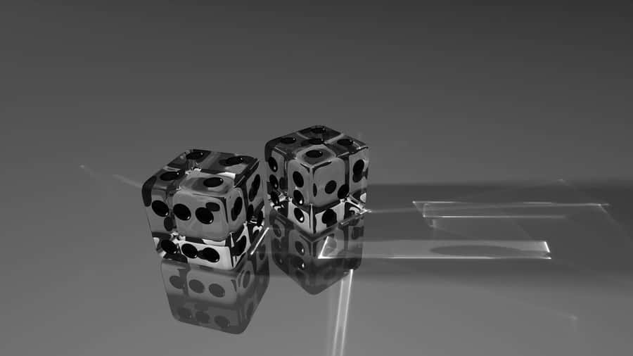 Transparent Dice Reflection Wallpaper