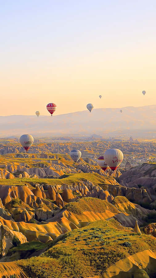 Travel Iphone Hot Air Balloons Mountains Wallpaper
