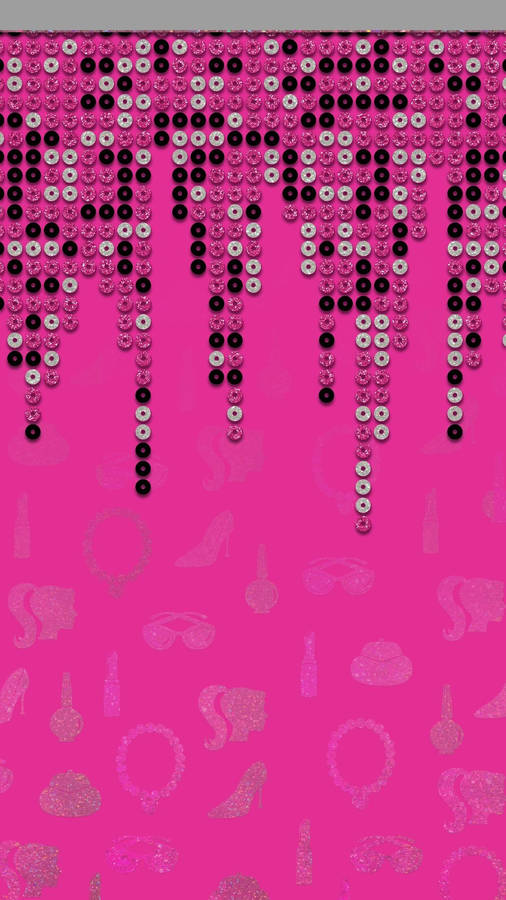 Trendy Hot Pink Beaded Necklace On Barbie Wallpaper